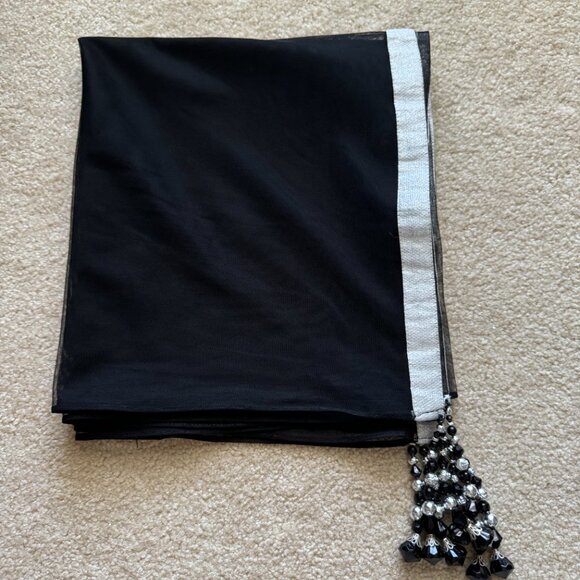 [LIKE NEW] Indian Pakistani Anarkali Gown Salwar Ethnic Suit Black Silver Small - Picture 11 of 12